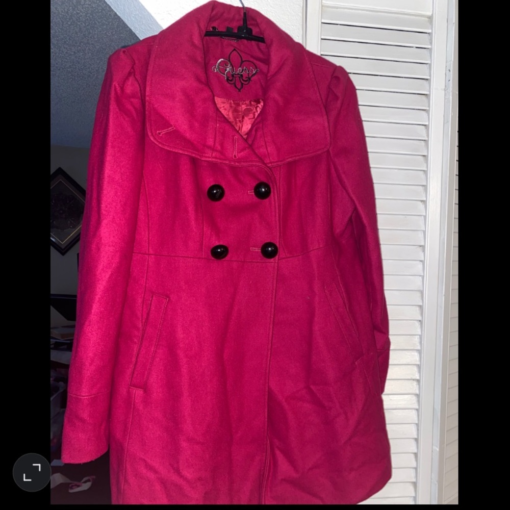 Guess hot pink coat